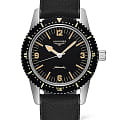 Longines Longines Skin Diver Watch L2.822.4.56.9  L28224569 механические мужские часы черный циферблат, браслет каучук — вид спереди